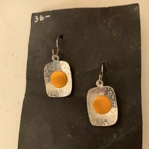 Artist made metal earrings 3/4” x 1/2”